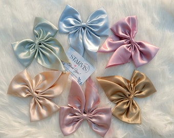 Starvis Chic Satin Silky Ribbon Hair Accessory Bow Barrette Hair Clip Set