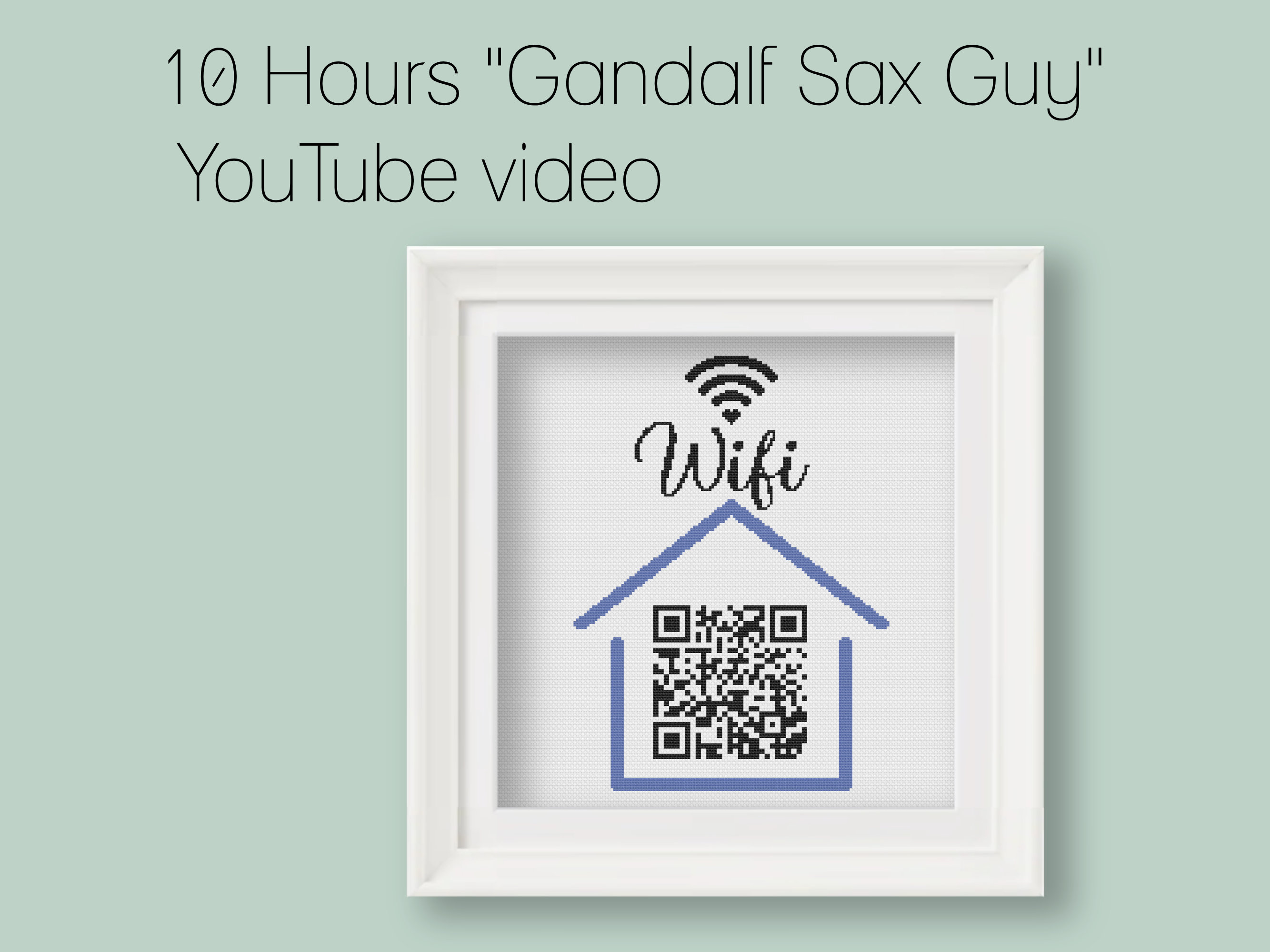 Funny LOTR Cross Stitch Pattern PDF QR Code gandalf Sax Guy 10 Hours 10