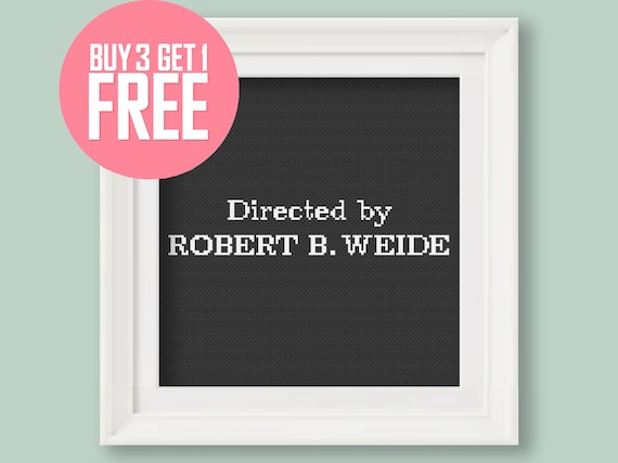 Cross Stitch Pattern [PDF] Directed by Robert B. Weide Meme, 8" (20 cm) Beginner Embroidery - Funny Meme Chart with Instructions