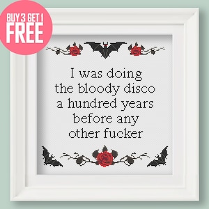 Funny Quote Halloween Cross Stitch Pattern [PDF] - What We Do In The Shadows Meme - 8’’ (20 cm) Beginner Embroidery with Instructions