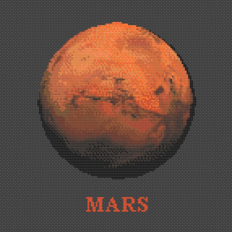 Mars Cross Stitch Pattern [PDF] — Solar System Planets — 7.5’’ (19 Cm ...