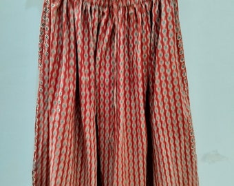 Indian Cotton Skirt,Cotton Skirt,Block Print skirt,Skirt With Pocket,Skirt for Women,Midi Skirt,Below The Knee Skirt,Plus Size Skirt,Skirt
