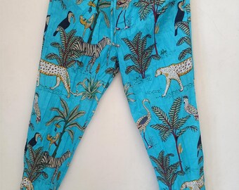 Block Print Baumwolle Pyjama Set: Jaipur Handmade Damen PJ Set