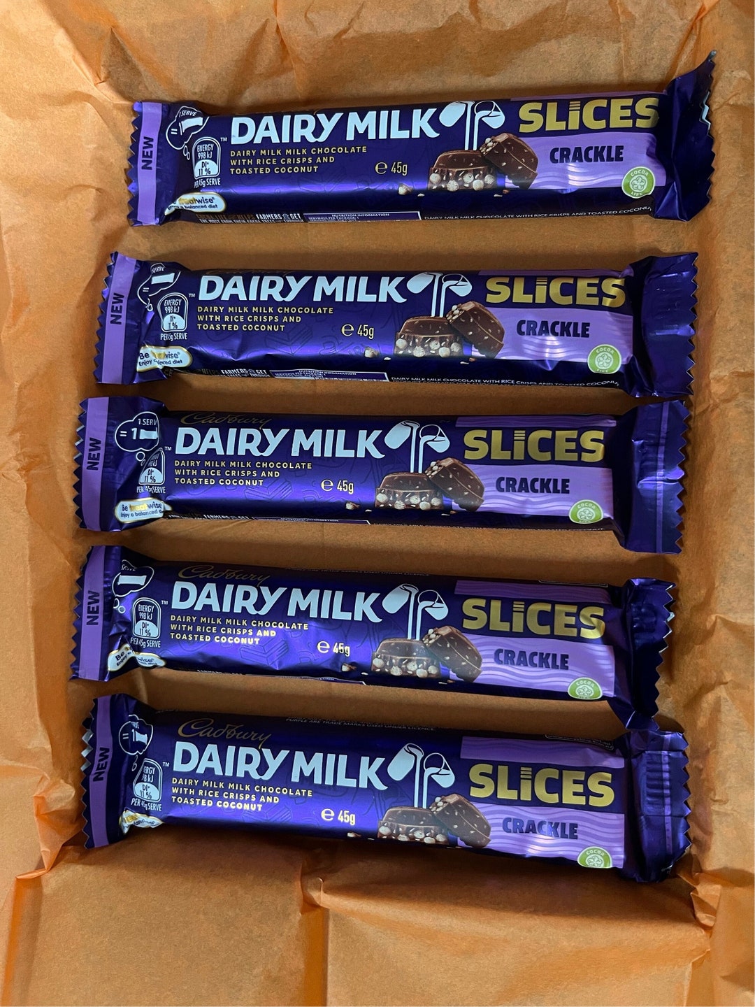 Cadbury Dairy Milk Crackle Slices Chocolate Gift Box 5 Bars Etsy