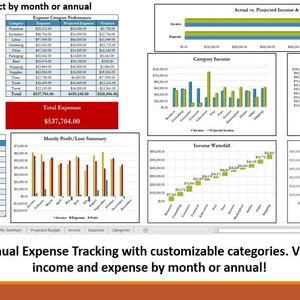 Actual vs Projected Income & Expense Tracker