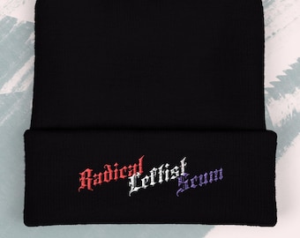 Gorro de punto bordado con puños, de escoria política de izquierda radical