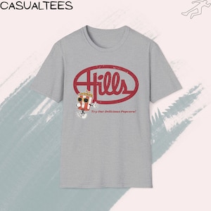 Retro-logo warenhuis Hills | Nostalgische popcorn- en snackbar | Verkoop ter ziele | Uniseks grafisch T-shirt