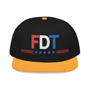 FDT Anti-Trump Embroidered Hat: Distressed American Flag Political Cap
