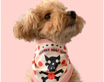 Bufanda para perros en sarga de algodón orgánico - Rosa - Mildmay Dogs Club
