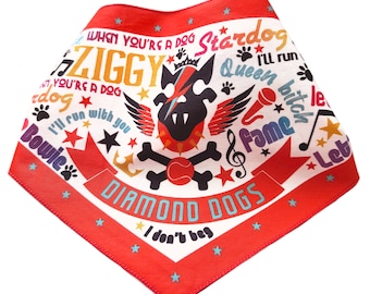 Bufanda de algodón para perros - Estampado multicolor Ziggy Red