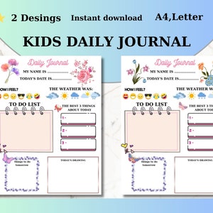 Kids Daily Journal Printable Journal for Kids Diary for Children Kids ...