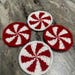 Peppermint Sparkly Candy Crochet Coasters | Mug Rugs | Set of 2, 4 & 6 ...