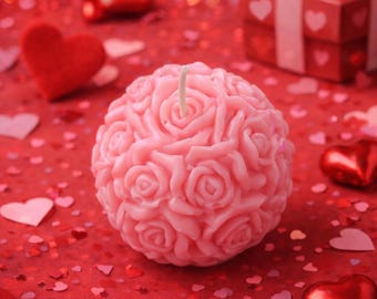 Vela esférica de rosa rosada •