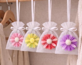 Ambientadores de cera con aroma a margaritas: bolsitas para colgar en el armario / Regalo de aromaterapia / Fragancia primaveral para el hogar