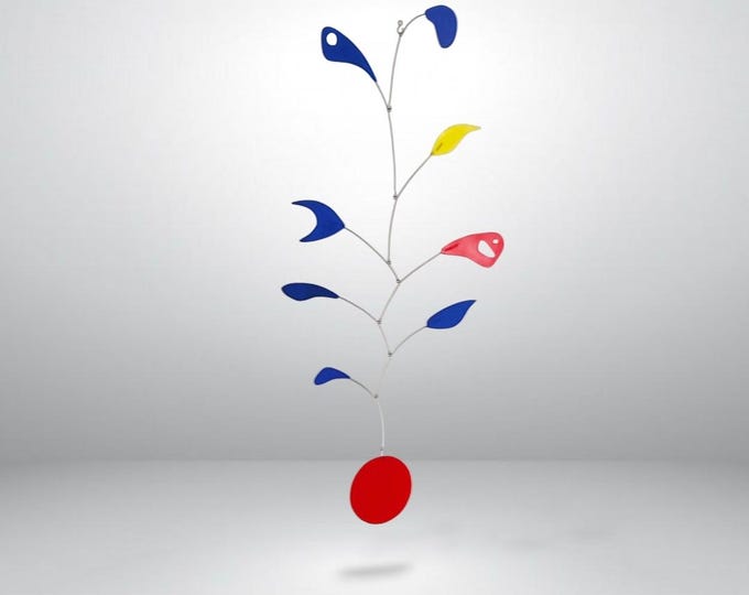 Hanging metal mobile, abstract art, kinetic sculpture, mobile art, handmade in France, midcenturymodern design