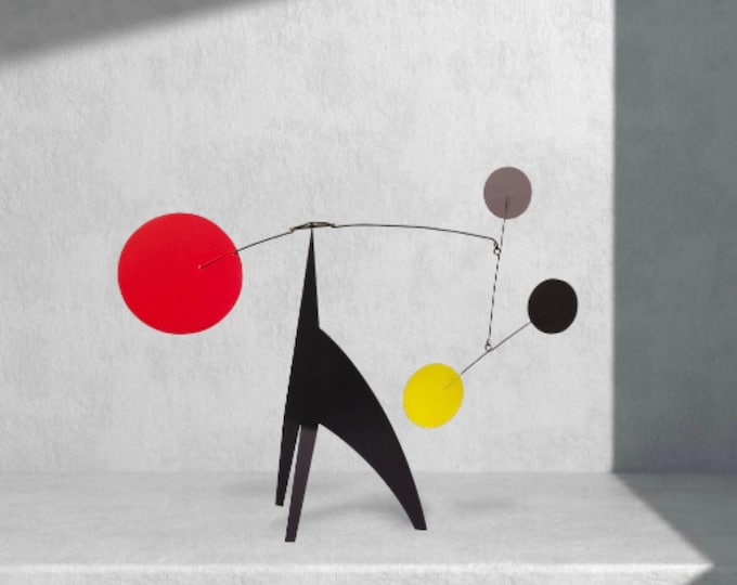 Stabile mobile, signed limited edition, 100% steel mobile sculpture, tabletop kinetic mobile, made in France, midcenturymodern art