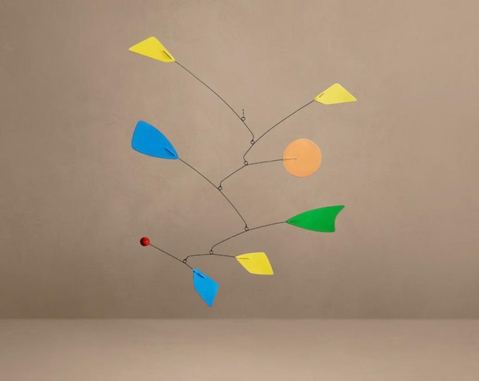 Colorful kinetic mobile, kinetic mobile. Metal mobile, modern kinetic mobile, handmade in France, children's mobile