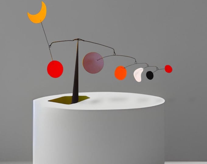 Stabile mobile, signed limited edition, mobile metal sculpture, tabletop kinetic mobile, made in France, midcenturymodern art