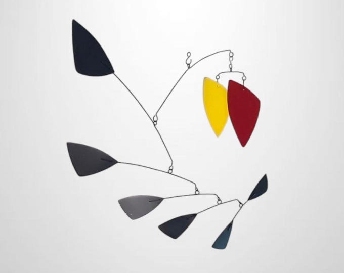 Kinetic metal mobile, modern hanging mobile, metal mobile art sculpture, kinetic mobile, midcentury modern