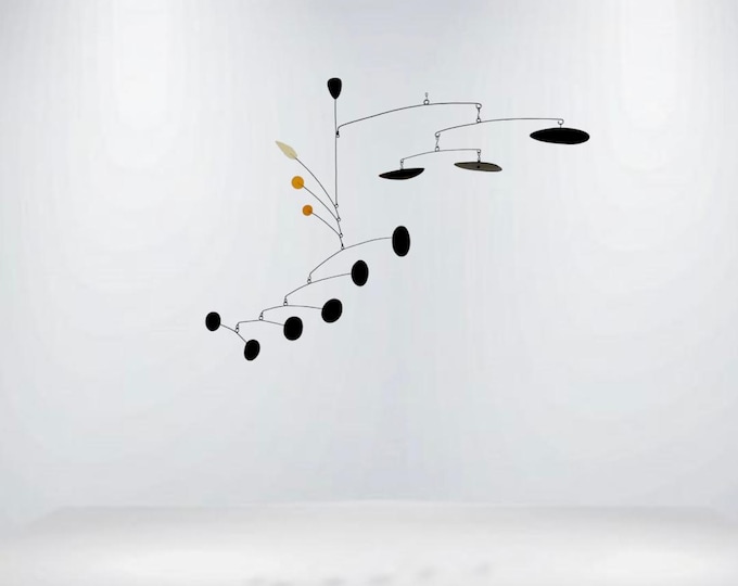 Kinetic art mobile, designer metal mobile, modern mobile, handmade in France, mid-century mobile