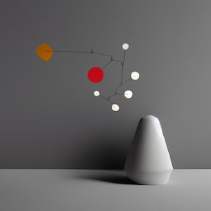 Colorful kinetic mobile, ceiling mobile sculpture, kinetic mobile, abstract art, handmade in France, modern interior mobile