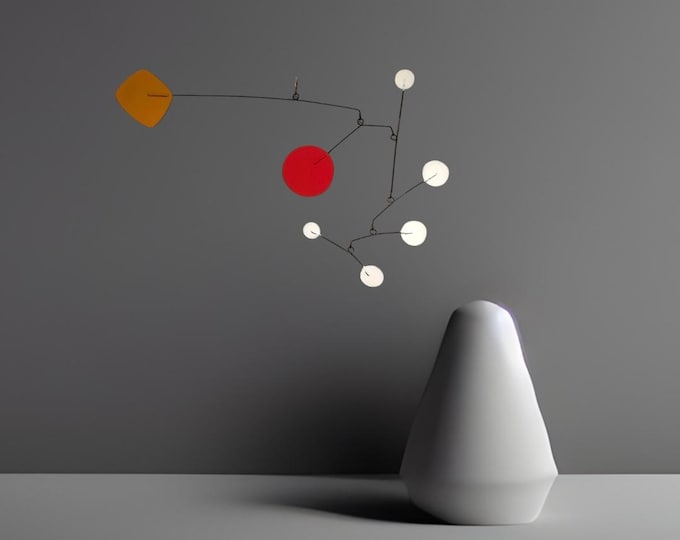 Colorful kinetic mobile, ceiling mobile sculpture, kinetic mobile, abstract art, handmade in France, modern interior mobile