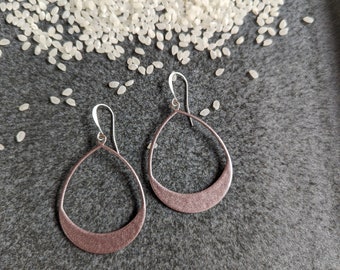 Teardrop Dangle Earrings - Rose Gold Sparkle