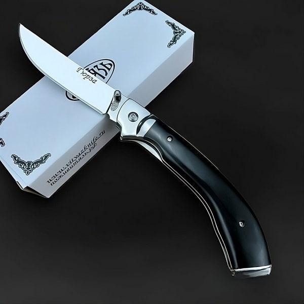 Folding Russian tactical hunting knife, Navaja knife, Survival knife.
