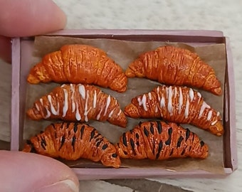 Miniature Croissant Set, 1/6 Scale Dollhouse Bakery Food