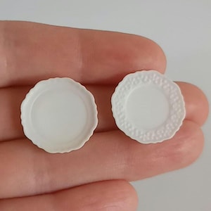 Miniature Dollhouse Dishes, 1/6 1/12 Scale, Resin Plates