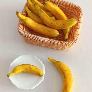 Miniatur Polymer Clay Banane, Puppenhaus Essen 1: 6, 1∶12