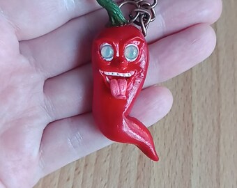 Polymer Clay Red Chili Pepper Keychain, Funny Gift - Etsy