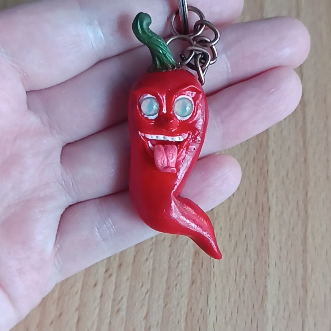 Polymer Clay Red Chili Pepper Keychain, Funny Gift - Etsy