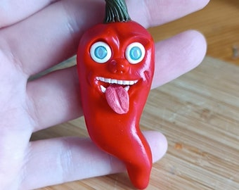 Polymer Clay Red Chili Pepper Keychain, Funny Gift - Etsy