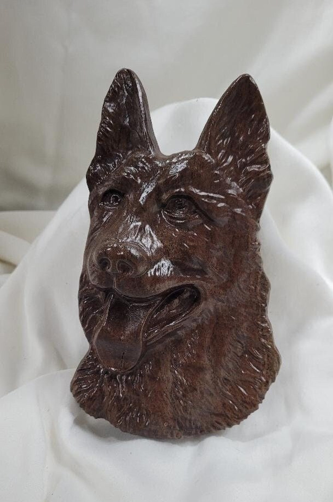 German Shepherd Wood Carving, Alsatian Carving, GSD Carving, Wood Art, German Shepherd Decor