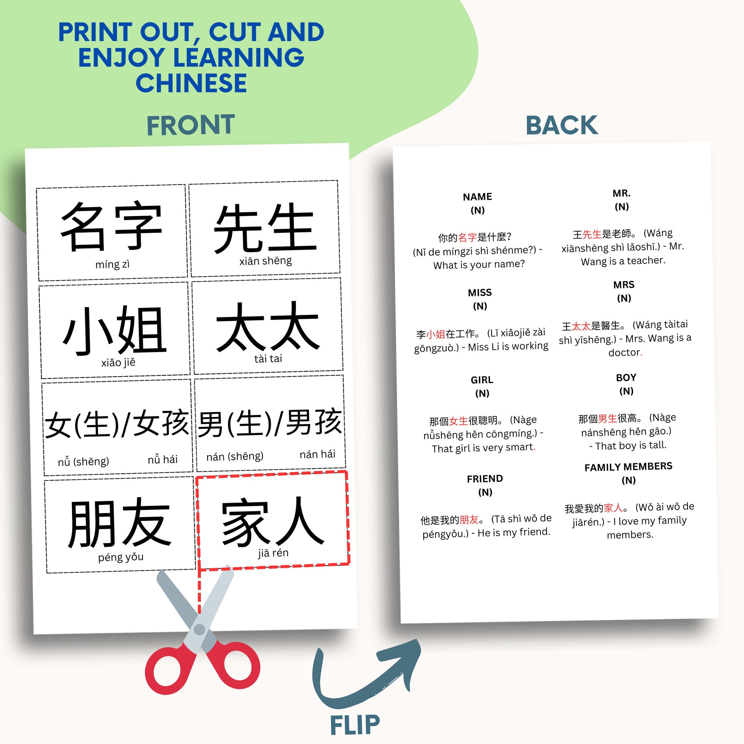 Traditional Chinese Learning Set, Flashcards, Full Chinese Characters ...