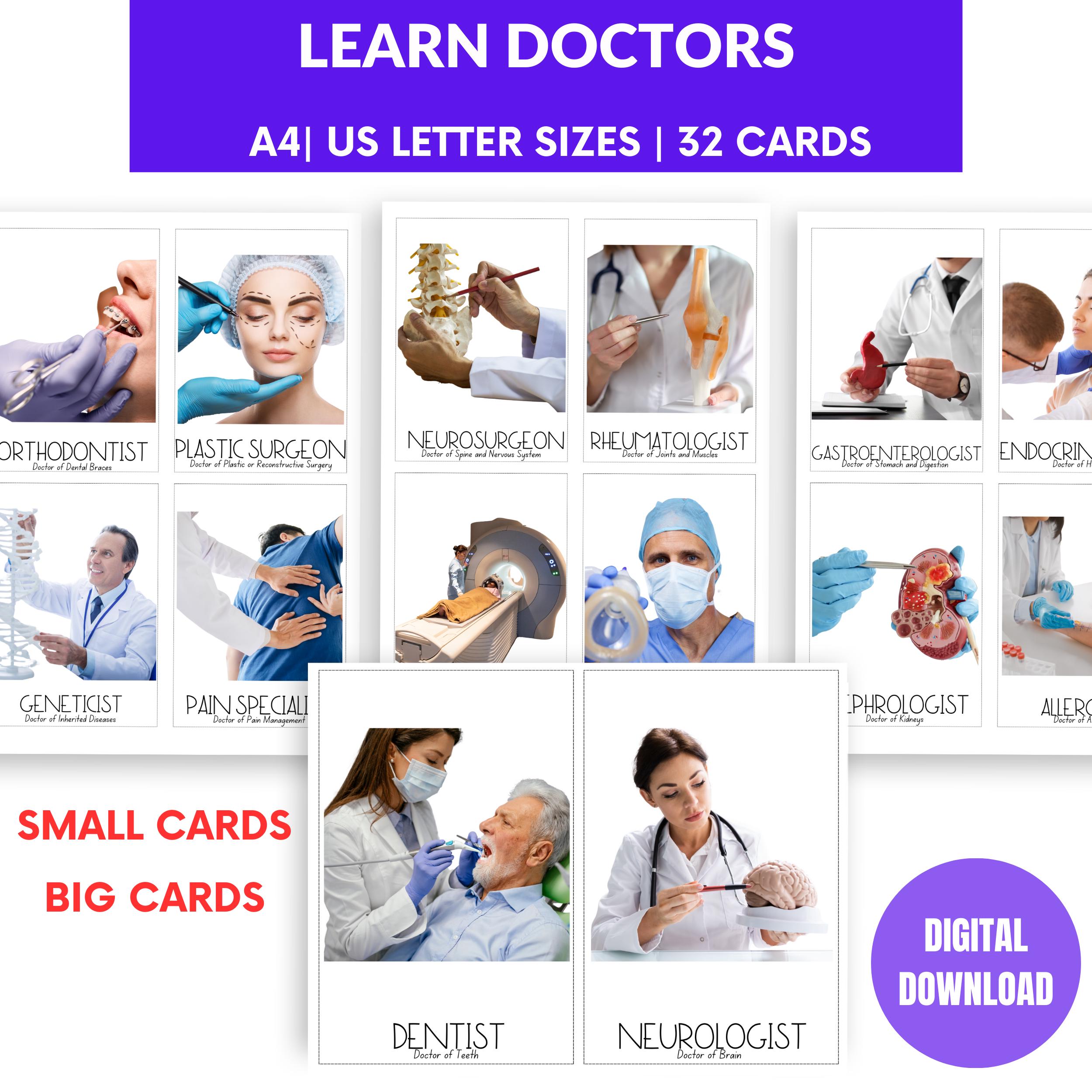 Learn Doctors and Medical Professions Flashcards Montessori