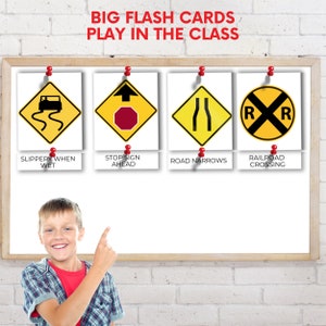 Montessori Flashcards, 3 parts cards, Traffic Signs flash cards, Montessori Printable, Road Test, DMW test, Leaner's Permit