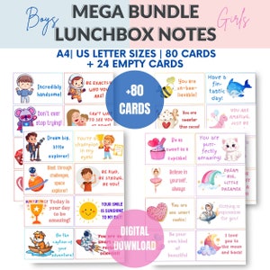 Positive Lunchbox Notizen für Kinder, Lunchbox Karten für Mädchen und Jungen, Inspirierende Zitate, Ermutigungskarten und Vision Board Kit