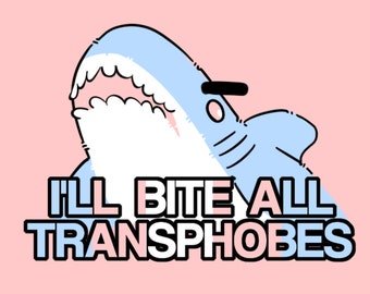 Blåhaj Trans - Trans Rights Sticker