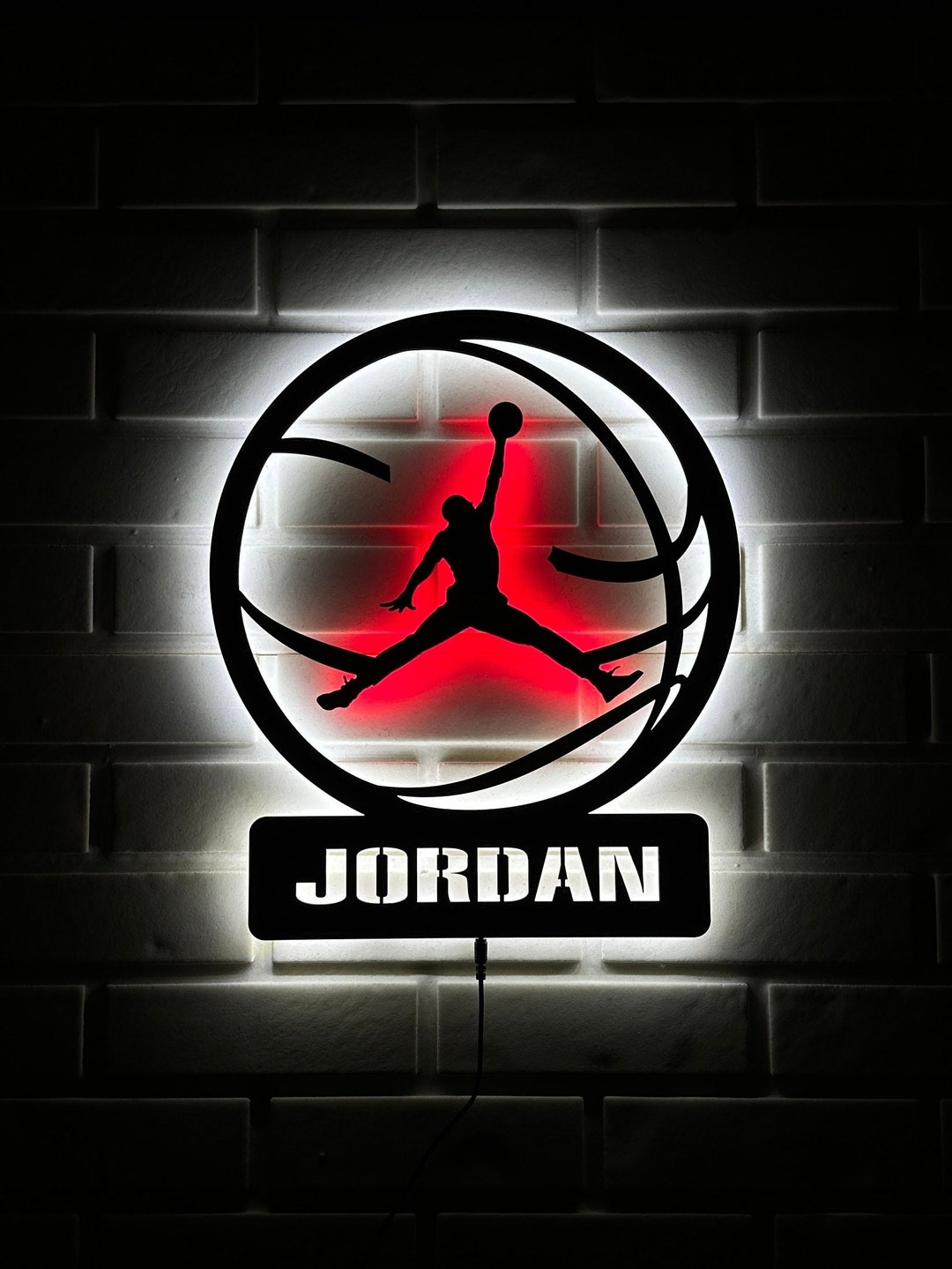 Air Jordan Led Sign, Air Jordan V3 Led Light, Wood Wall Decor, Handmade Led Sign Etsy