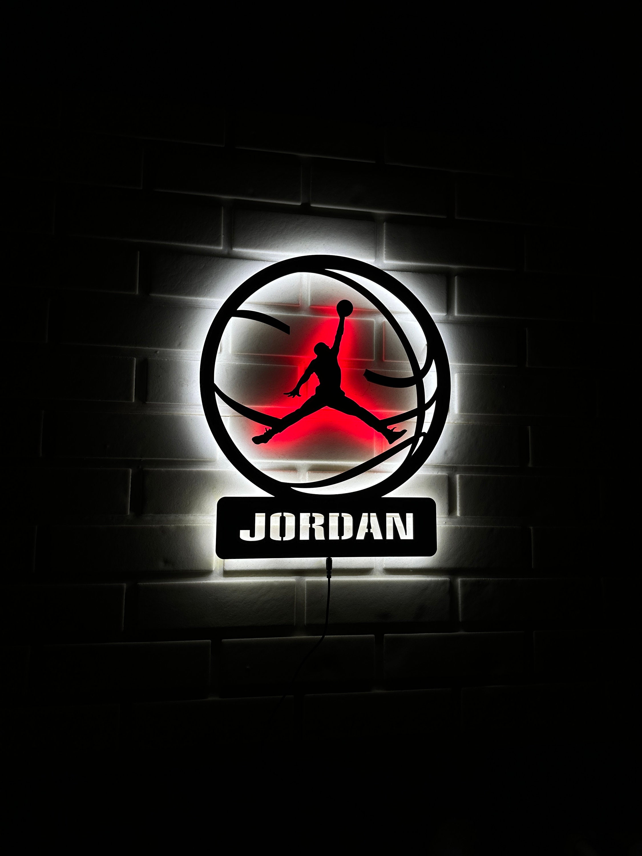 Air Jordan Led Sign, Air Jordan V3 Led Light, Wood Wall Decor, Handmade