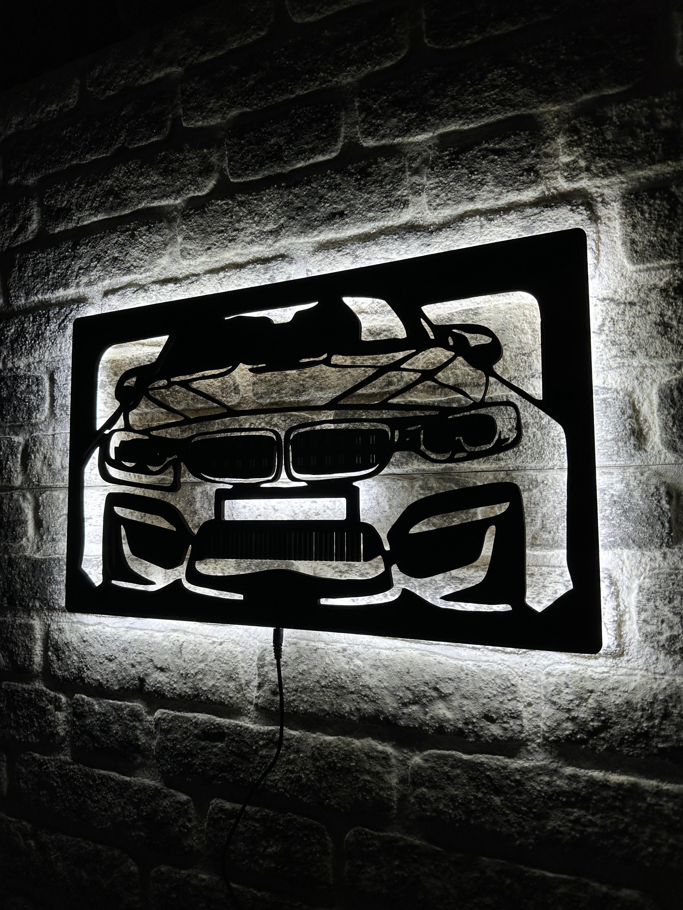 BMW Led Sign, BMW Wall Art, BMW Led Light, Wood Wall Decor, Handmade