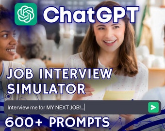 600+ ChatGPT Job Interview Simulator Prompts | Google Sheets Spreadsheet | Job Interview Practice | Practice Questions | EZwithAI