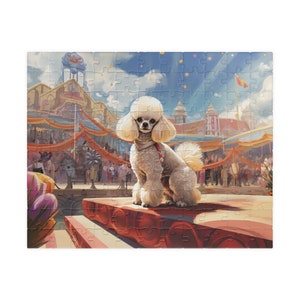 Charming Poodle Beauty Pageant Puzzle para niños - Divertido y caprichoso rompecabezas de dibujos animados (110, 252, 500, 1014 piezas)