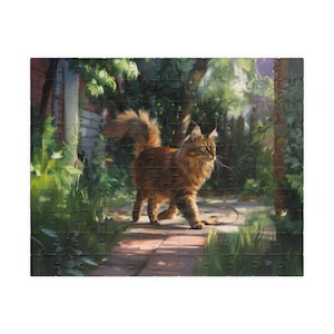 Sunny Backyard Adventure: Somali Cat Cartoon Puzzle for Kids (110, 252, 520, 1014-piece)