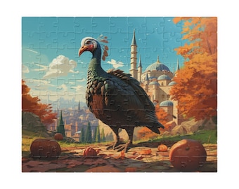 Autumn Majesty: Puzzle educativo per bambini sul tacchino - Raccolto autunnale e avventura nel Grand Palace (110, 252, 500, 1014 pezzi)