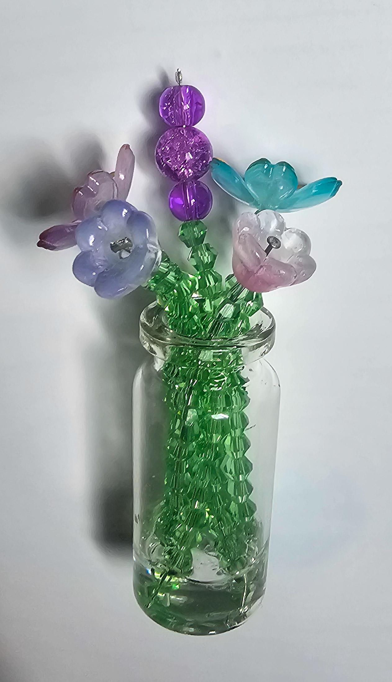 Beaded Flower Bouquet Magnet - Thumbnail 2