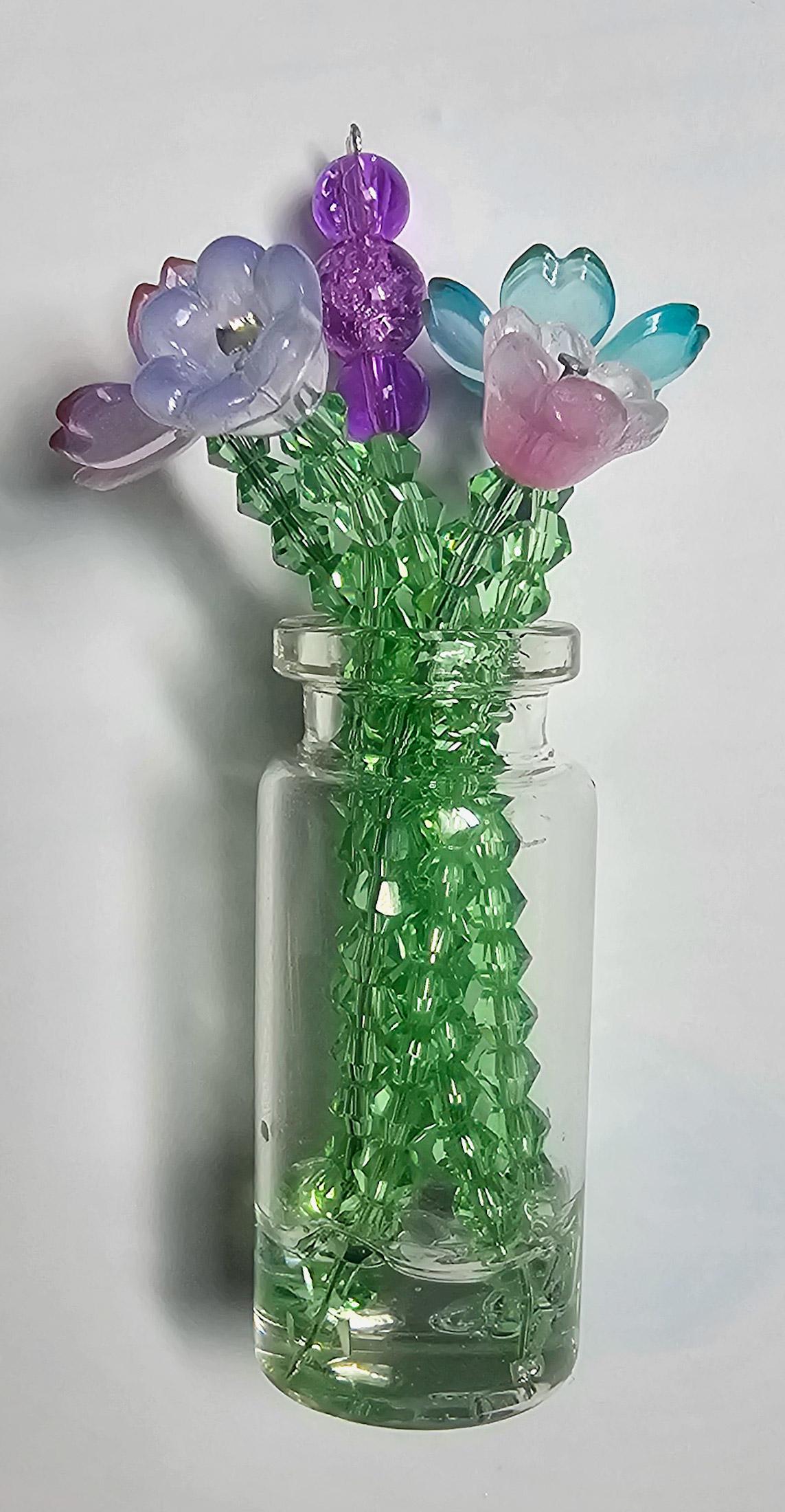 Beaded Flower Bouquet Magnet - Thumbnail 3