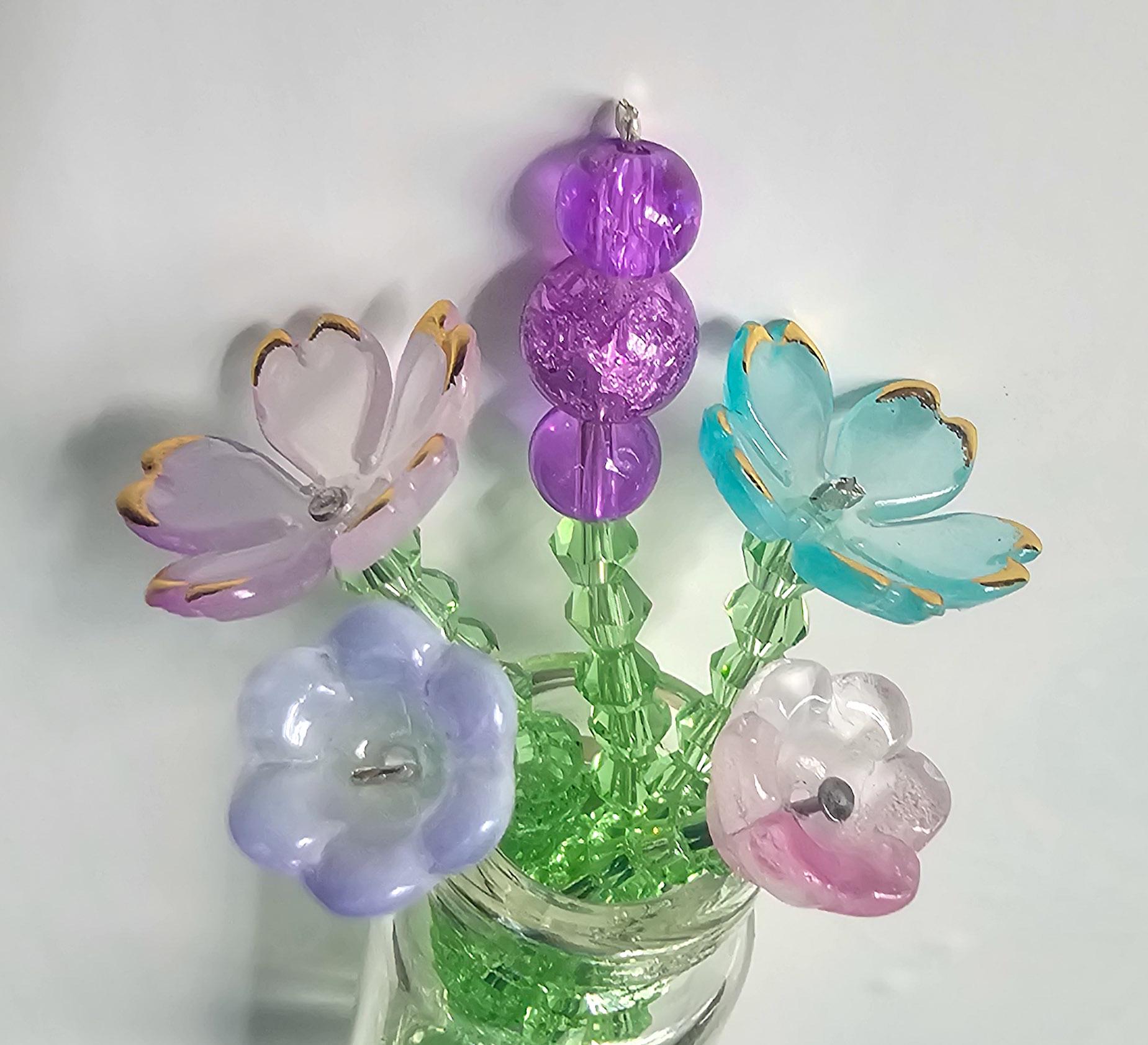 Beaded Flower Bouquet Magnet